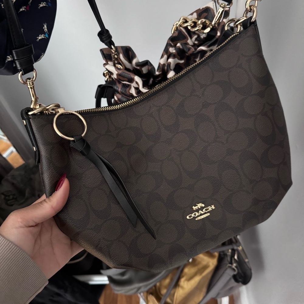 Coach Dark Brown Signature Skylar Shoulder Bag